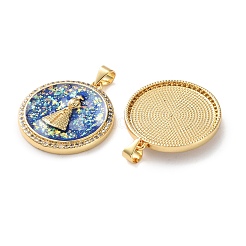 Латунные микропаве прозрачные подвески с фианитом KK-S048-11G