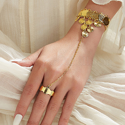 Винтажные латунные браслеты-кольца из золотых монет для женщин&nbsp;OX7781