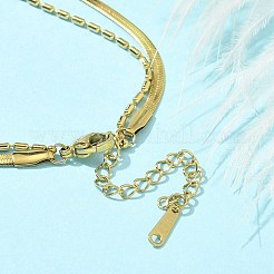 Браслеты-змейки из нержавеющей стали 304&nbsp;BJEW-C084-03G