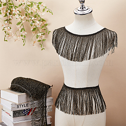 Кружевная отделка с кисточками из полиэстера&nbsp;SRIB-WH0011-251A-01