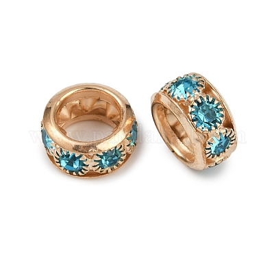 Латунные бусины со стразами &nbsp;KK-U071-02B-03KCG-1