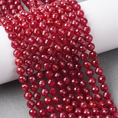 Нити бусин из красного корунда&nbsp;G-Z123-A01-6mm-1