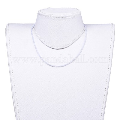 Натуральные синие кружевные агаты из бисера ожерелья NJEW-JN02492-04-1