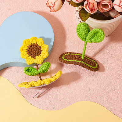 2 шт. 2 стиля заколки для волос из вязаной шерсти ручной работы&nbsp;AJEW-TA0001-59-1