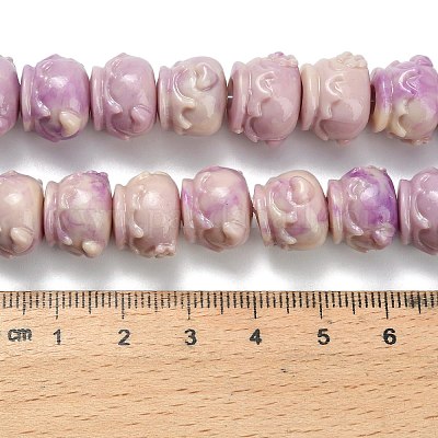 Резные бусины из синтетического коралла&nbsp;BSHE-H114-03B-1