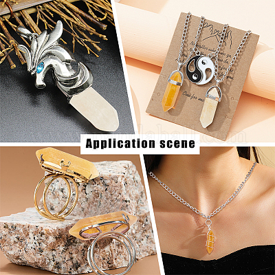 15 шт. натуральный топаз нефрит с двойными концами&nbsp;G-OC0003-69-1