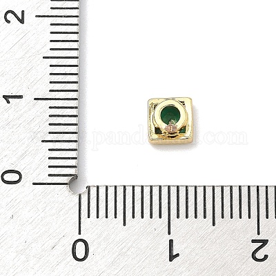 Квадратные латунные микропаве кабошоны из кубического циркония&nbsp;KK-P345-13G-E07-1