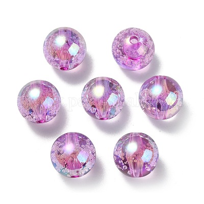 УФ-покрытие прозрачные радужные переливающиеся акриловые бусины TACR-D010-07G-1