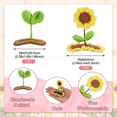 2 шт. 2 стиля заколки для волос из вязаной шерсти ручной работы&nbsp;AJEW-TA0001-59-1