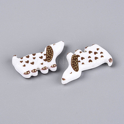 Печатные непрозрачные бусины из смолы&nbsp;RESI-N043-04B-1