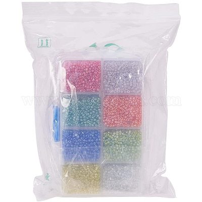 Смешанные 12/0 круглые стеклянные бусины&nbsp;SEED-PH0006-2mm-05-1