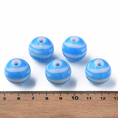 Непрозрачные полосатые акриловые бусины MACR-S373-27B-09-1