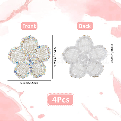 4 шт. цветочные тканевые лоскуты DIY-FH0007-54A-1
