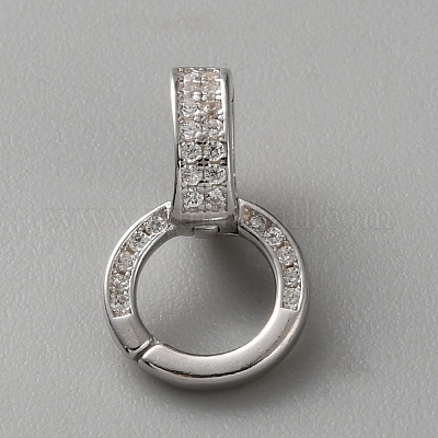 925 трубчатая подвеска из стерлингового серебра с микропаве из кубического циркония STER-WH0026-15P-1