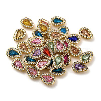 Акриловые кабошоны со стразами FIND-C054-01G-1