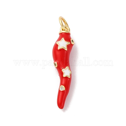 Латунные подвески с микропаве из кубического циркония и эмали KK-Q098-35G-A-1