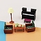 Mini Plastic Sofa & Piano & Lamp & Chair & Table Model, Miniature Dollhouse Decorations Accessories, Chocolate, 40~84x21~45x19~99mm