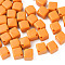 Opaque Acrylic Beads, Cube, Orange, 13x14.5x14.5mm, Hole: 2mm, about 530pcs/500g