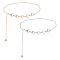 2Pcs 2 Colors Moon & Star Zinc Alloy Waist Body Chains, Bikini Jewelry for Woman Girl, Mixed Color, 49.61 inch(126cm), 1pc/color