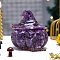 Resin Gift Boxes, with Natural Amethyst inside Pumpkin Candy Jar, Halloween Gift Decoration Ornaments, 97x100mm