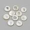 Natural Freshwater Shell Beads, Flat Round, Platinum, 15x4mm, Hole: 1mm