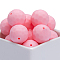Round Silicone Beads, Pink, 15mm