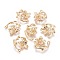 Brass Links Connectors, Cadmium Free & Nickel Free & Lead Free, Flower, Real 18K Gold Plated, 24x20.5x2~4.5mm, Hole: 1.8mm