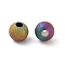 Titanium Beads, Round, Textured, Rainbow Color, 5x4.8mm, Hole:1.6mm