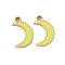 304 Stainless Steel Enamel Charms, Moon Charm, Real 14K Gold Plated, 8.5x5.5x1mm, Hole: 1mm