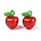 Korea Acrylic Pendants, Apple, Red, 19.8x15.5x14mm, Hole: 3mm
