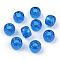 Transparent Plastic Beads, with Glitter Powder, Barrel, Royal Blue, 9x6mm, Hole: 3.8mm, about 1900pcs/500g