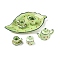 Porcelain Tea Set Decorations, Yellow Green, Size: Saucer: about 17~78mm long, 17~48mm wide, 5~6.5mm thick, Teapot: about 13~23mm long, 13~31mm wide, 12~19mm thick, Teacup: about 10mm long, 16mm wide