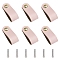 Leather Handle, Jewelry Box Accessories, with Aluminum Screws, Pink, 143x24.5x3mm, Hole: 5mm