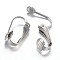Tarnish Resistant 304 Stainless Steel Clip-on Earring Findings, Stainless Steel Color, 16x10x7.3mm