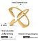 Cross Alloy Cuff Open Rings, Golden, 18mm