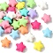 Rubberized Style Opaque Acrylic Beads, Star, Mixed Color, 22x23.5x13mm, Hole: 2.7mm