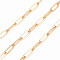Brass Paperclip Chains, Drawn Elongated Cable Chains, Cadmium Free & Nickel Free & Lead Free, Soldered, with Spool, Real 18K Gold Plated, 8.5x3x0.6mm, about 16.4 Feet(5m)/roll