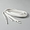 PU Imitation Leather Cords, Flat, for Watch Band Making, White, 10x2mm, about 1.09 Yards(1m)/pc