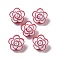 Spray Painted Alloy Enamel Bead, with ABS Imitation Pearl, Flower, Crimson, 13.5x14x11mm, Hole: 1.6mm