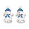 Christmas Rack Plating Alloy Enamel Snowman Pendants, Cadmium Free & Nickel Free & Lead Free, Platinum, Colorful, 25.5x15x1mm, Hole: 1.5~1.6mm