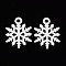 Spray Painted Alloy Pendants, Cadmium Free & Lead Free, Snowflake, White, 20x16x2mm, Hole: 2mm