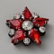 Rhinestone Thread Iron on/Sew On Patches, with Gum, Cloth Appliques, Star, Siam, 31x32x8mm