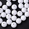 Opaque Acrylic Beads, Round, White, 16x15mm, Hole: 2.8mm, about 220pcs/500g