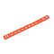 Kids Silicone Cord Bracelets, with Platinum Plated Iron Findings, Tomato, 7-1/8 inch(18cm), 15x2.5mm, Hole: 6mm