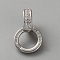 925 Sterling Silver Micro Pave Cubic Zirconia Tube Bails, Loop Bails, Platinum, 14.5x9x6mm, Hole: 6mm and 3.5x4mm