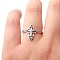 Cross Alloy Finger Rings, Platinum, US Size 8(18.1mm)
