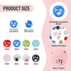 16шт 8 цвета бусины лэмпворк ручной работы&nbsp;LAMP-TA0002-10