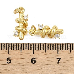 Латунные микропаве прозрачные подвески с фианитом&nbsp;KK-D218-15G