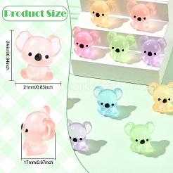 30 шт. 6-х цветные светящиеся смоляные украшения в виде коалы&nbsp;DJEW-CJ0001-18