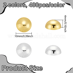 800 шт. 2-х цветные полукруглые кабошоны из АБС-пластика для нейл-арта&nbsp;MRMJ-PH0002-99